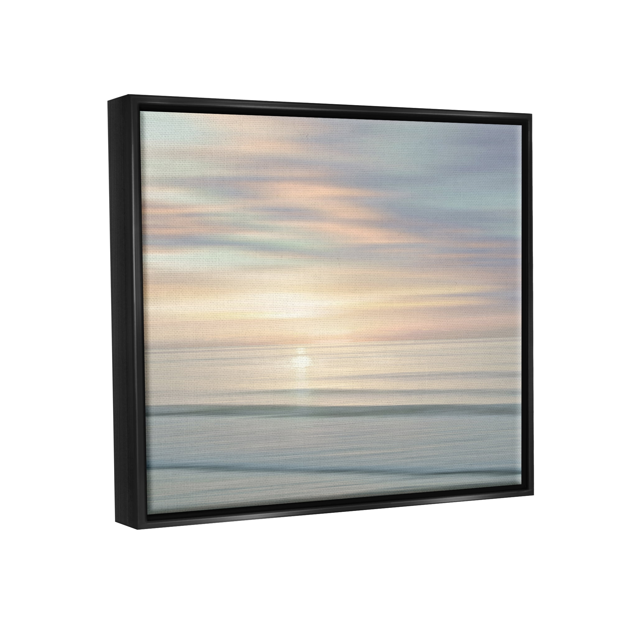 Stupell Industries Sun on Ocean Reflection Nature Photography Black Floater Framed Art Print Wall Art, 31 x 25