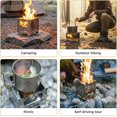 thumbnail image 5 of Portable Wood Burning Stove with Foldable Stainless Steel Burner, Titanium Grill Plate, Ash Tray and Secondary Combustion for Camping Hiking Outdoor BBQ, 5 of 9
