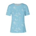 thumbnail image 4 of Tnhcen T-Shirt de Base à Manches Courtes d'Été à Col Rond pour Femme avec Imprimé d'Animaux Marins / Extensible, Respirant, Grande Taille (P-3TG) / Décontracté, Plage, Usage Quotidien, 4 of 4