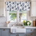 thumbnail image 2 of Navy Blue Coastal Farmhouse Short Window Curtain Valances, Coral Shell Summer Beach Nautical Rod Pocket Kitchen Valances for Living Room Bedroom Bathroom Cafe 42" x 12", 2 of 8