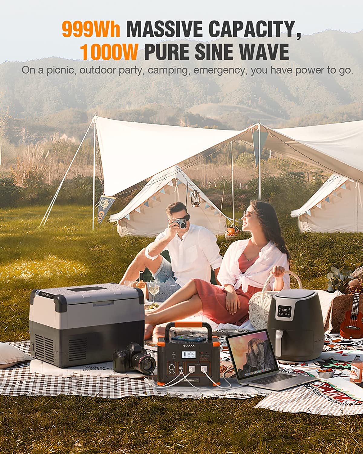 GRECELL 1000W Continuous / 2000W Peak Portable Power Station