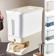 thumbnail image 1 of Xuniizn Bocal de Rangement Seau à Riz Boîte Scellée Grande Capacité Anti-Insectes Anti-Humidité Farine Divers Grains Presse Réservoir de Stockage Libération de Grains en un Clic avec Tasse à Riz, 1 of 9