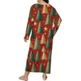 thumbnail image 4 of siminseming Chemises de Nuit de Noël pour Femmes & Chemises de Nuit Grande Taille Robe de Nuit Décontractée Imprimé Nœud Papillon Manches Longues Col Rond Extensible Vêtements & Accessoires, 4 of 5