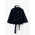 thumbnail image 4 of Wutalume Women's Fashion Solid Color Hooded Button Up Belted Trench Coat Jacket, Classic and Elegant Outerwear for Office and Casual Occasions,Navy XL, 4 of 6