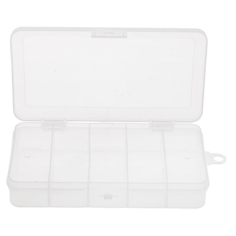 Clear Fishing Tackle Box, Lure Hooks Swivels Accessaries Storage Case (5 Compartments), Size: As described