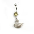thumbnail image 1 of Navel Ring with Swan and Multiple CZ Gems Design 14g, 1 of 13