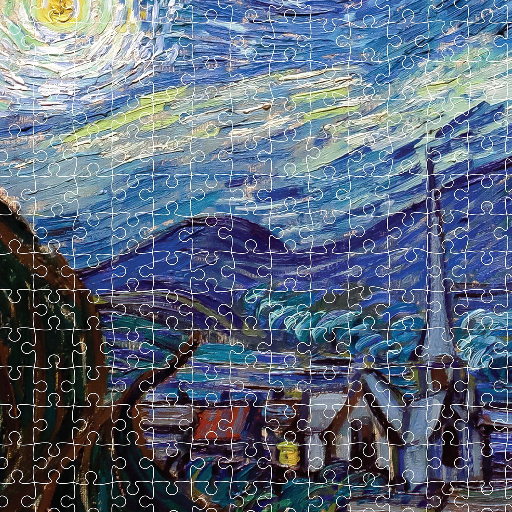 Mindbogglers Gold 1500-Piece Jigsaw Puzzle, Starry Night by Van Gogh, for Adults, 33x26in