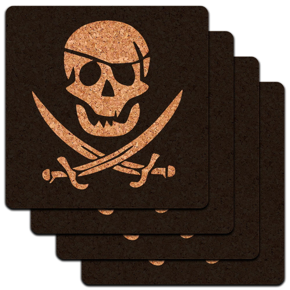 Anchor and Rope Boat Boating Low Profile Cork Coaster Set 