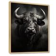 thumbnail image 2 of Designart "Animal African Grey Buffalo III" Animals Floater Framed Wall Art Living Room, 2 of 7
