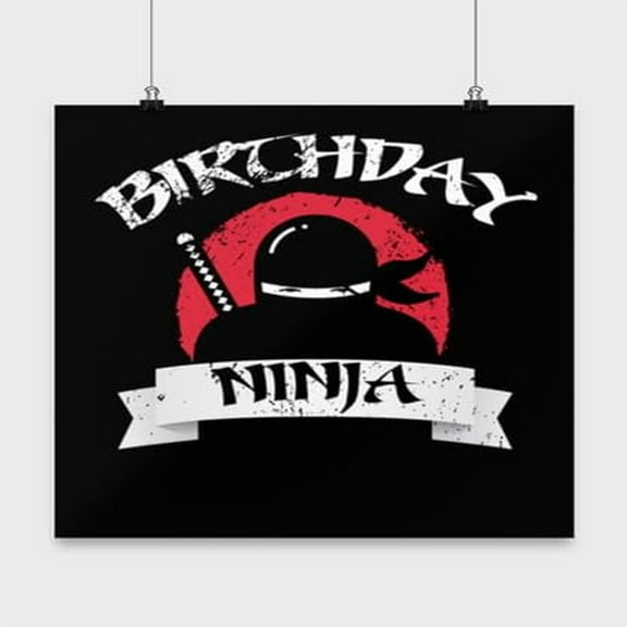 Ninja Poster - Black - Wall Decor for Birthday Party Gift