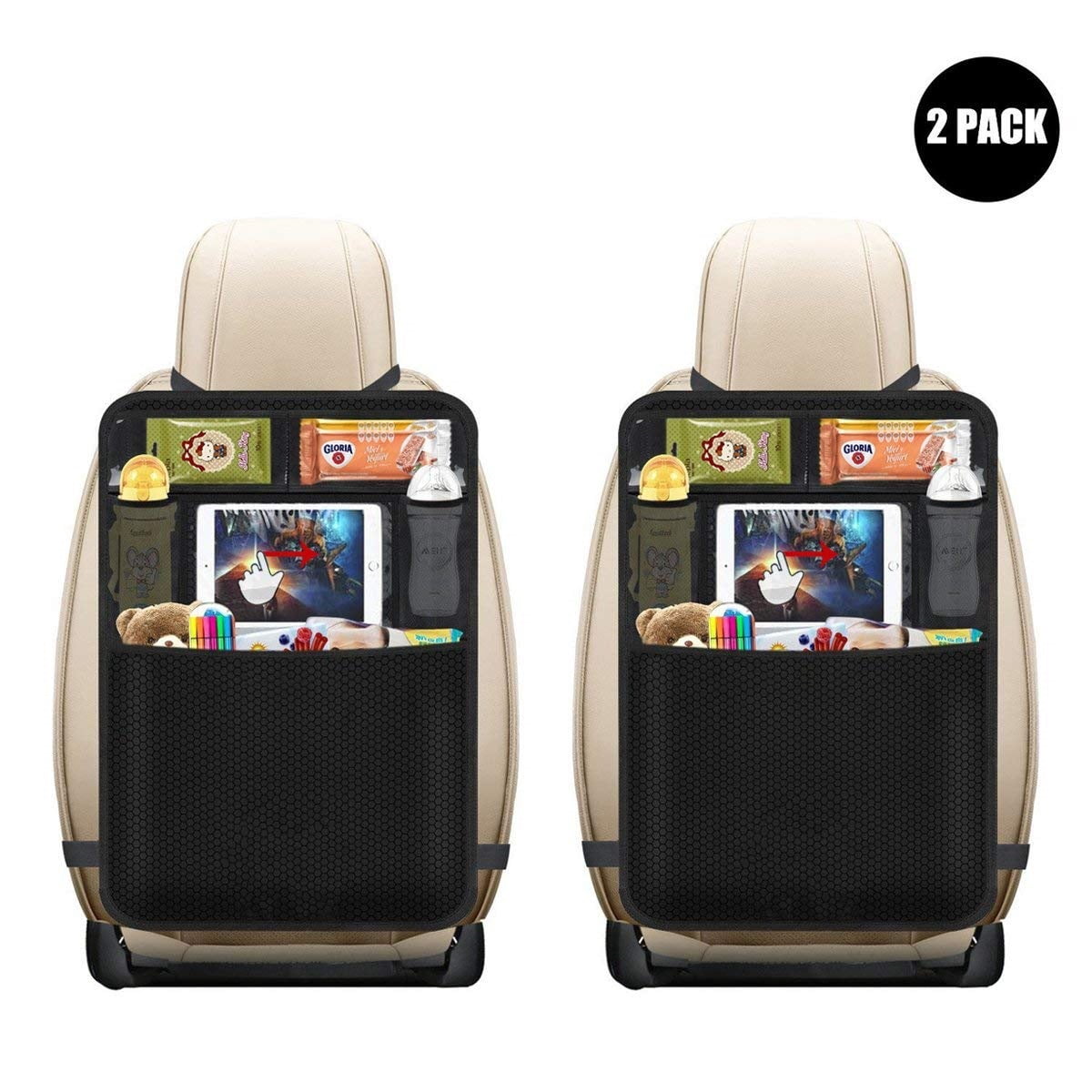 LIONSTRONG Kick Mats - Back Seat Car Organiser - Waterproof And Stain Resistant Seat Protectors (2-SET