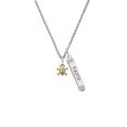thumbnail image 2 of Delight Jewelry Goldtone Mini Skull & Bones with Crystals Silvertone Believe Faith Prayer Hope Bar Charm Necklace, 23", 2 of 4