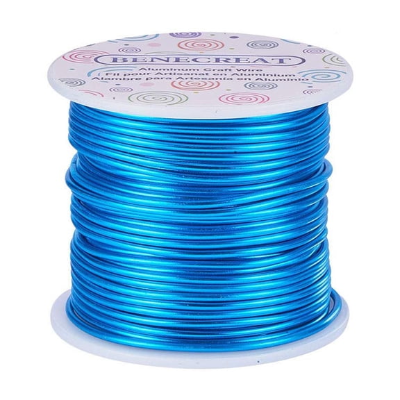 1Box 12 17 18 Gauge Aluminum Wire (12 Gauge 100FT) Anodized Jewelry Craft Wire Beading Floral Colored Aluminum Craft Wire for Garden Model Making - Deep Blue