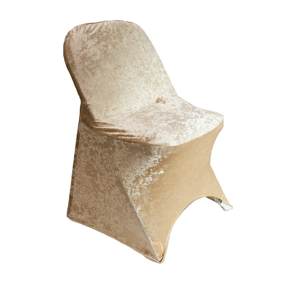Velvet Spandex Folding Chair Cover Champagne