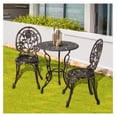 thumbnail image 7 of Alieon Bistro Table and Chairs Set of 2 Outdoor -3 Piece Outdoor Patio Set, Rose Pattern Cast Aluminum Patio Bistro Set for Garden Balcony, Durable Rust All-Weather Resistance, Rose Bronze, 7 of 7
