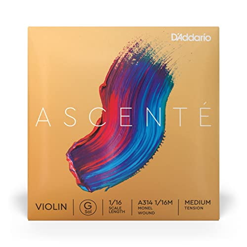 D'Addario Ascenté Violin G String, 1/16 Scale, Medium Tension