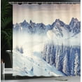 thumbnail image 4 of Ambesonne Black White Shower Curtain, Snowy Winter View, 69"Wx70"L, Blue Grey White, 4 of 5