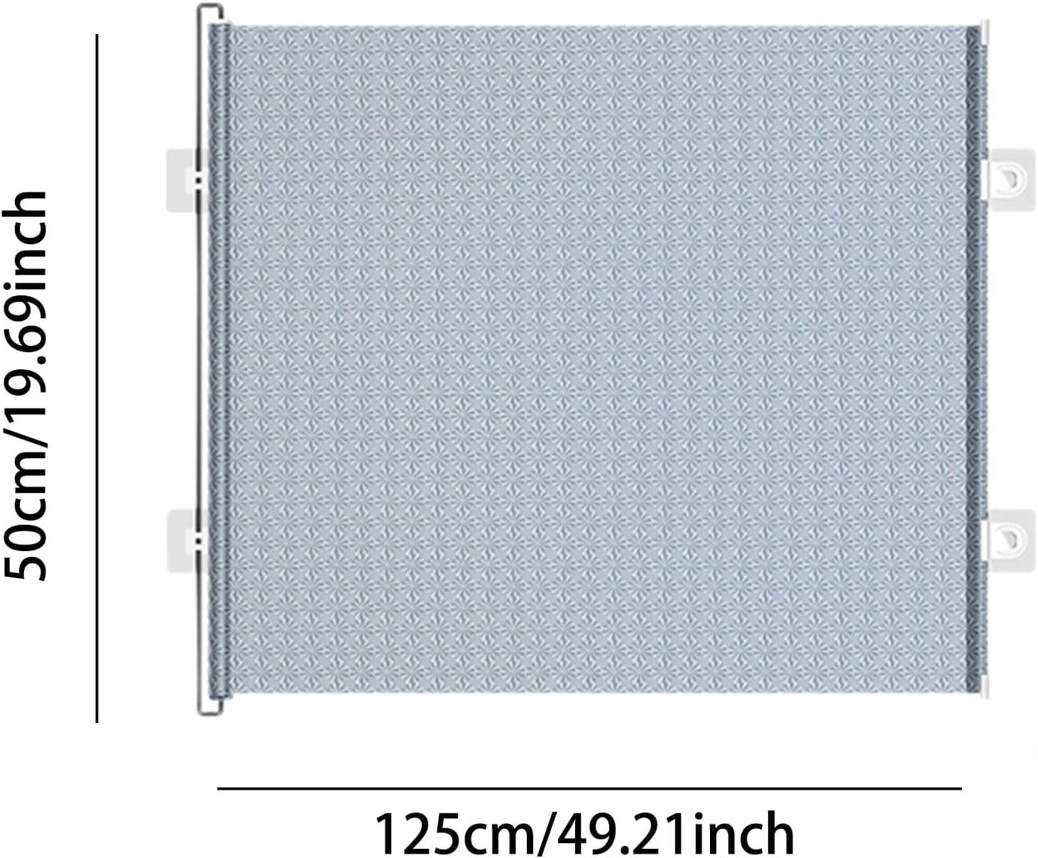 Retractable Pet Gate, No Drill Mesh Gate with 3 Hooks & Transparent Locators, Easy Install Indoor Barrier for Cats Dogs Staircase Hallway, 125x50cm