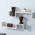 thumbnail image 3 of Danya B S Shape Wall Mount Floating Shelf - Set of 2 Shelves in White, 3 of 5