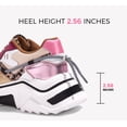 thumbnail image 4 of LUCKY STEP Fashion Colorblock Chunky Sneakers Retro Dad Casual Shoes,Leopard&Fushia,Womens, 4 of 10