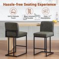 thumbnail image 6 of Studyset Counter Height 24" Bar Stools, Modern Industrial Faux Leather Barstools with Back and Metal Frame, Upholstered Bar Chair Stools for Kitchen Island, 6 of 6
