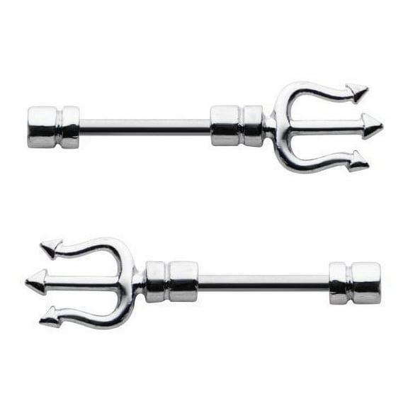 316L Surgical Steel Nipple Ring Bars 14g 1/2'' bar Pitch Fork Body Jewelry Sold as a Pair