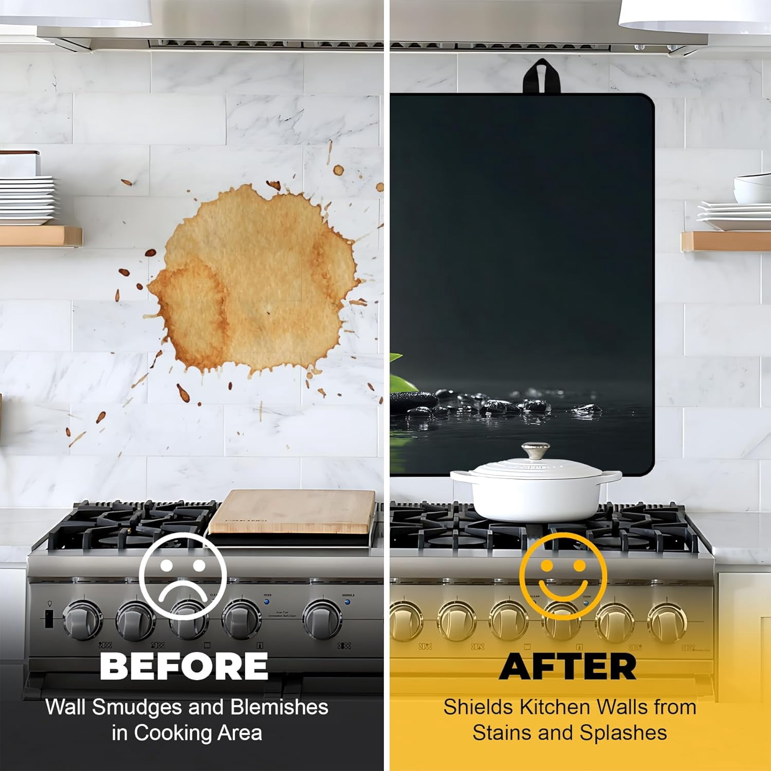Stove Top Cover for Electric/Glass Stove, Flat Top Cooktop Protector, Electric Cooktop Cover, Extra Counter Space for Kitchen (White Orchid Stacked Stones)