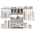 thumbnail image 4 of iSunirm 5FT Closet System with 2 Sets, 120'' Walk in Closet with 4 Drawers & Doors, Heavy Duty Closet Organizer with 2 Hanging Rods, Wardrobe Closet Clothing Rack, Load 1200+LBS, Gray, 4 of 6