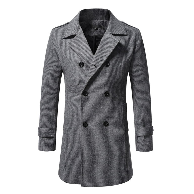 Dark gray double breasted long wool coat 4581 Dark gray double breasted long wool coat 4581