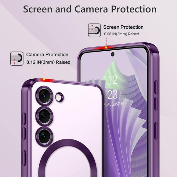 Supershield Samsung Galaxy S23 Étui Collection MagSafe Pare-Chocs Hybride Protecteur Étui de Téléphone Design Mince, Fini Mat - Violet