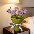 thumbnail image 6 of Creative Luxury Ceramic Vase Elegant Hand-Tied Bouquet Design for Modern Home Decor Minimalist Living Room and Wedding Centerpiece - Green, 6 of 6