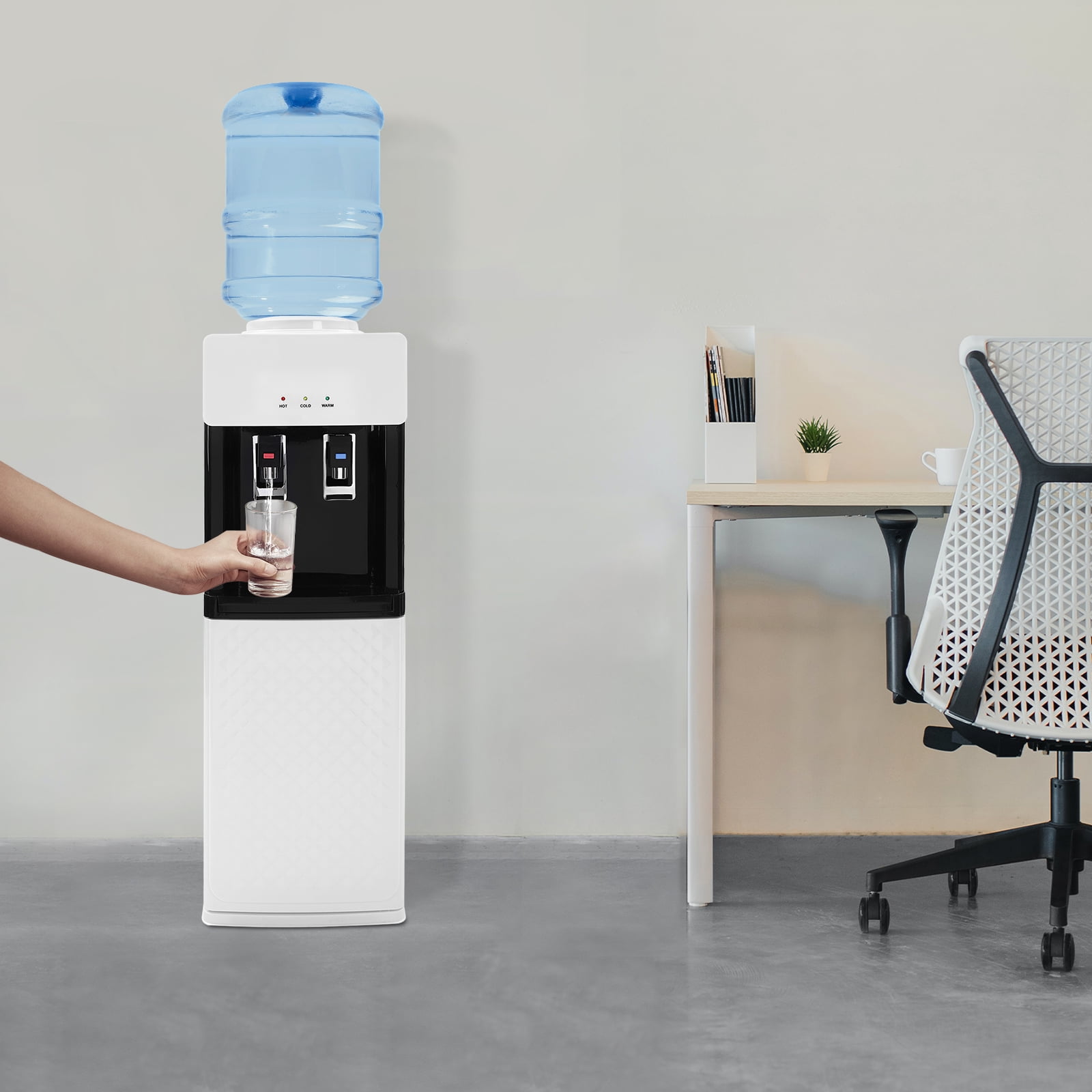 29*30.5*94cm Hot & Cold Rectangular Water Dispenser Standing Top Loading Heater Cooler for Offices Nurseries Homes Gyms
