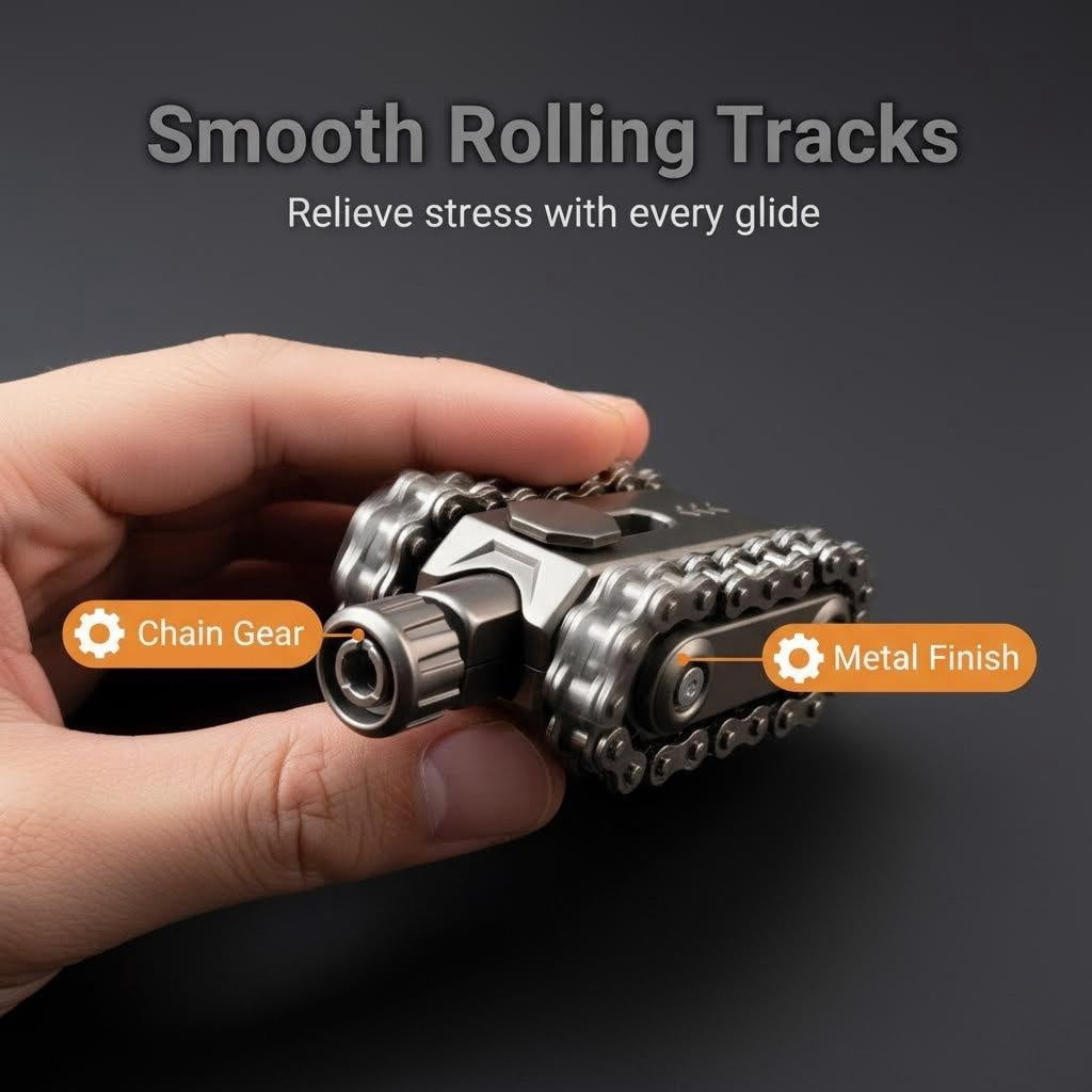 syligr Fidget Toys Stress Relief Metal Gear Tank Mechanical Fidget Spinner with Spinning Tracks Turret & Rotating Barrel Movable Parts for Adults Anxiety ADHD Sensory Toys Desktop Office Decor