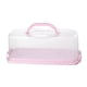 thumbnail image 4 of Caja rectangular para pan con tapa transparente, multiusos para guardar panecillos y pasteles rosa, 4 of 6