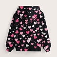 thumbnail image 4 of GA WEIHUA Clearance Sale,Sweatshirts for Girls Toddler & Kids Valentine's Day Cute Heart Printed Hoodies Girl's Long Sleeve Pullover Tops Sweaters & Hooded(Black,13 Years), 4 of 5