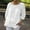 White, variant on ZZwxWA Womens Plus Size Tops 3/4 Sleeve Crew Neck Blouse Solid Basic Pleated T Shirt Loose Fit Pullover Beach Shirts