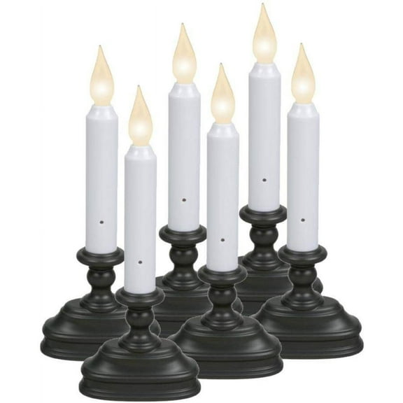 Xodus Innovations FPC1520A Battery Operated LED Window Candles with Sensor, Aged Bronze, Small Base Pack of 6