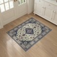 thumbnail image 3 of ODIKA 3'x5' Washable Throw Rug Stain Resistant, Low Profile, Non-Slip Dining Traditional Vintage Distressed Scroll Border Large Under for Entryway, Kitchen, Mudroom, 3 of 7