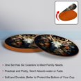 thumbnail image 4 of Fragmented Flowers 6PCS Round Microfiber Leather Coaster Set, 11x11 cm/4.3x4.3 in, Drink Mats for Home and Office, Furniture from Water Marks and Scratches, 4 of 6
