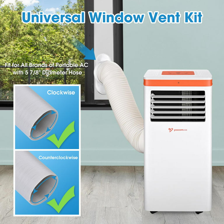 Portable Air Conditioner Window Kit with Hose Adjustable Window Seal Kit Plate for AC Unit, Portable AC Window Vent Kit PVC Seal for Sliding Window Do