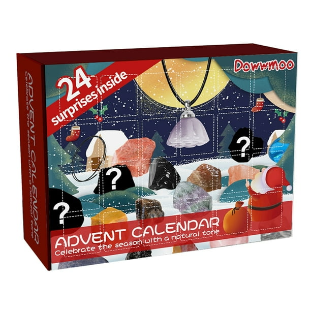 HEQU 2022 Crystal Advent Calendar for 24 Days Christmas Countdown Surprise Gifts for Geology