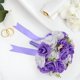 thumbnail image 3 of FELTECHELECTR 1 ramo de novia exquisito, ramo de mano de PE, ramo de flores artificiales para boda, ramo decorativo vívido, suministros creativos para boda para mujeres, morado, 3 of 7
