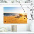 thumbnail image 1 of Large Footprints on Beach Sand - Modern Beach Canvas Art Print, 1 of 3