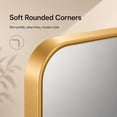 thumbnail image 4 of Niveal Wall Mirror for Bathroom,48" x 36" Brushed Gold Bathroom Mirror,Anodized Aluminum Frame with Rounded Corner, Rectangle Wall Mounted Mirror Decorative for Bathroom, 4 of 12