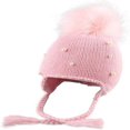 thumbnail image 1 of Bonnet Tricoté Hiver pour Bébé Filles Enfants Chaud Coton Perle Crochet Bonnet, 1 of 4