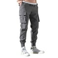 thumbnail image 2 of CHUOU Mens Fashion Joggers Sports Pants Casual Cotton Cargo Pants Gym Sweatpants Trousers Mens Long Pant, 2 of 5