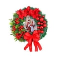 thumbnail image 3 of Guirnalda Artificial Navideña Decorativa para Puerta Corona Colgante con Bolas de Navidad Ramas Flexibles Y Diseño Realista Adecuada para Celebración Rojo 40cmx40cmx8cm, 3 of 8