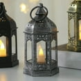 thumbnail image 3 of Vintage Style Electronic Candle Lantern Wind Lamp Decorative for Rustic Lantern Light Garden Argent, 3 of 9