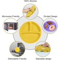 thumbnail image 4 of 3pcs Toddler Plates with Suction, 100% Safe BPA Free Soft Toddler Plates Silicone Divided Plates, Portable Dinner Plates for Kids, Dishwasher, Microwave and Oven Safe, 4 of 8