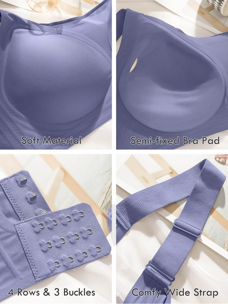 SHOWMALL Plus Size Sleep Bras, Full Coverage, Adjustable Straps